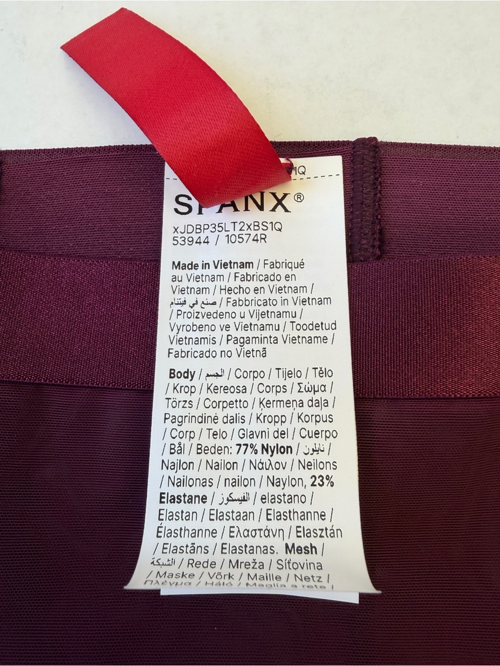 NWT SPANX High-Rise SheerSENSE mesh thong - Burgundy Plum berry -med - Picture 7 of 10